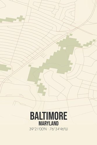 Alte Karte von Baltimore (Maryland), USA.