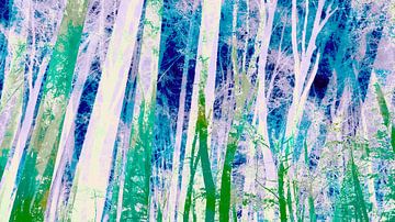 Zauber Wald Grün Blau von FRESH Fine Art