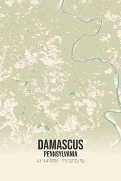 Carte ancienne de Damascus (Pennsylvanie), USA. sur Rezona