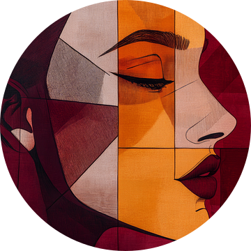 Vrouwelijk Portret in Geometrische Warmte