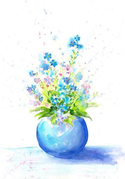 Myosotis Nature morte aux fleurs par Karen Kaspar