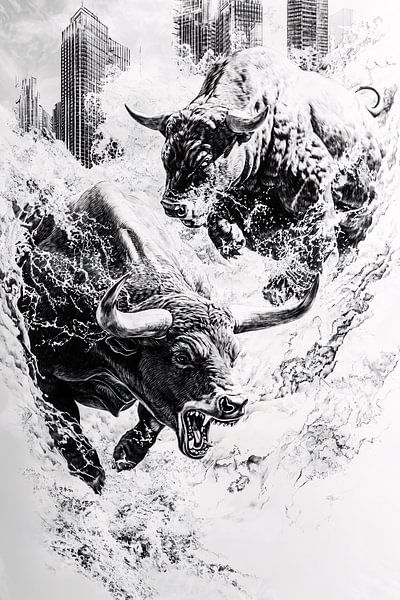 Stiere und Wasser in der Skyline von Imperial Art House