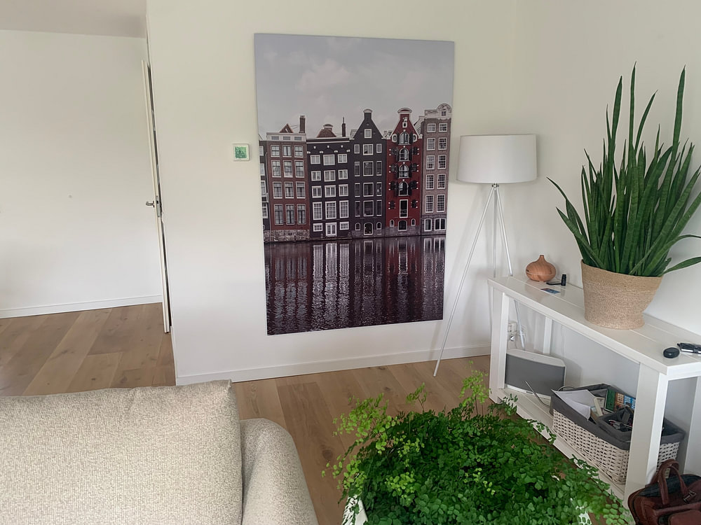 Uitzicht aan het Damrak In Amsterdam
