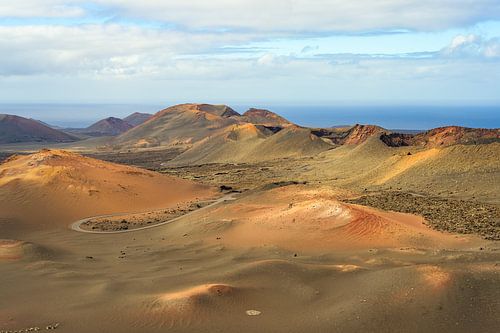 Volcanic landscape in Timanfaya National Park on Lanzarote