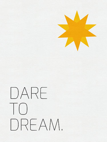A Single Star, A Million Dreams – Droomposter met gele ster en inspirerende tekst