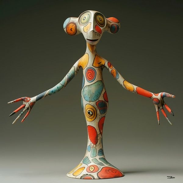 kleurig whimsical poppetje van Gelissen Artworks
