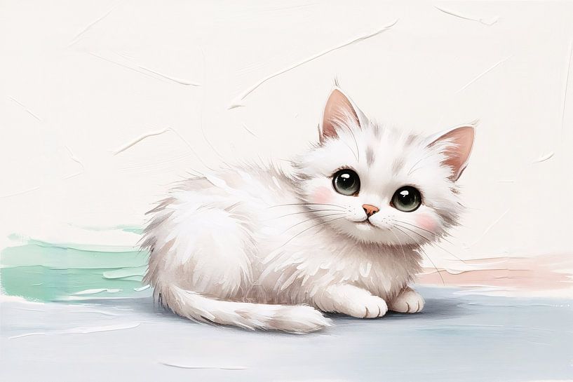 Illustration numérique d'un chat mignon par Art & Soul Creations