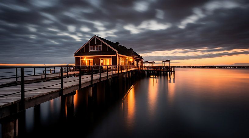 L'heure bleue sur la jetée par fernlichtsicht