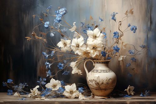 Romantisch Bloemenboeket Schilderij