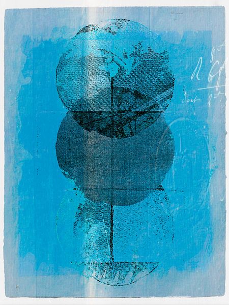 Scandinavian minimalism turquoise blue by Mad Dog Art
