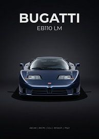 Bugatti EB110 LM Sportwagen – Frontansicht, Studioaufnahme