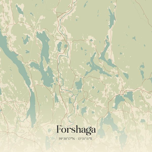 Carte ancienne de Forshaga, Suède. par Affiches de lieux