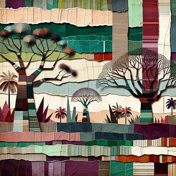 Collage fantasiebos in Afrika van Lois Diallo