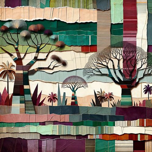 Collage fantasiebos in Afrika
