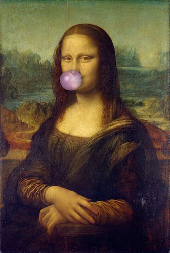 Mona Lisa with chewing gum