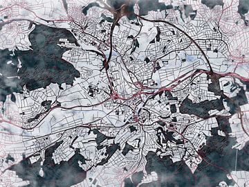 Kaart van Wetzlar in de stijl 'White Winter' van Maporia