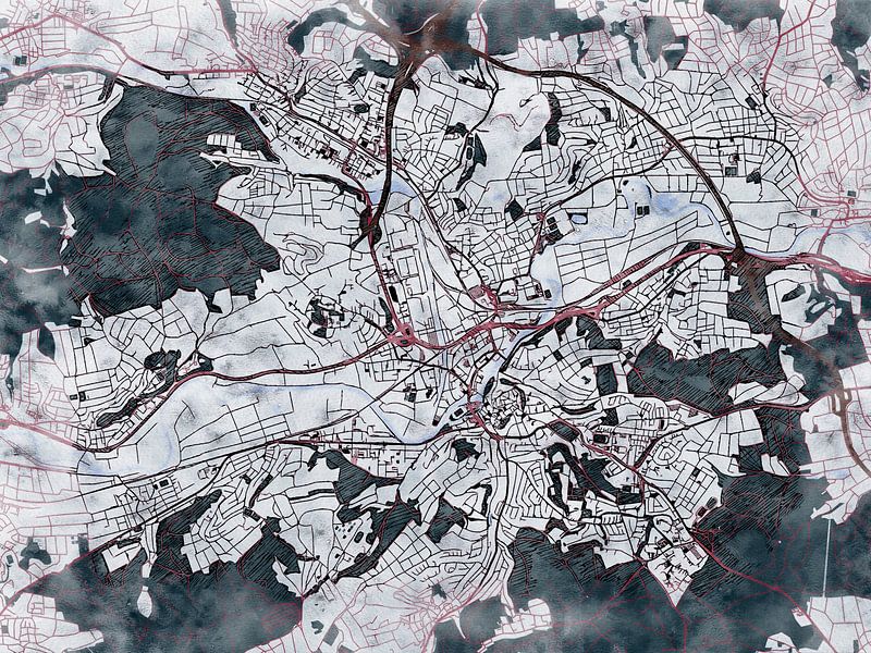 Kaart van Wetzlar in de stijl 'White Winter' van Maporia