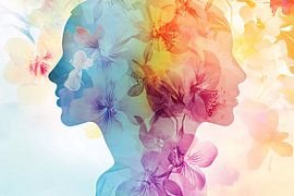 Bunte Silhouetten mit Blumen von Art & Soul Creations