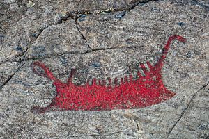 Rock drawing viking ship Himmelstalund Norrköping