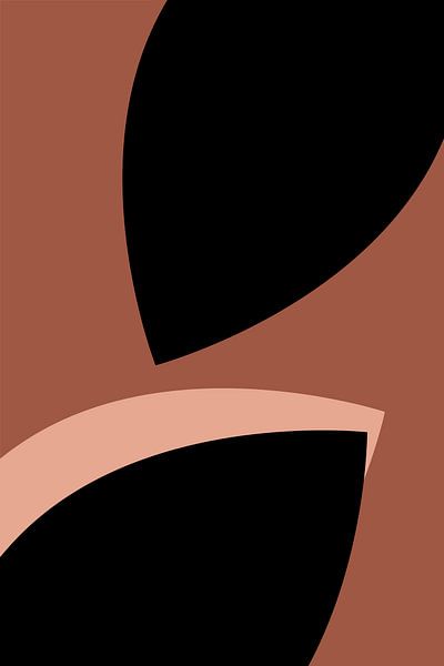 Modern abstract boho shapes in pink, terra, black no. 10 by Dina Dankers