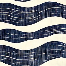 Ink balance - symmetry in blue and linen by Thea