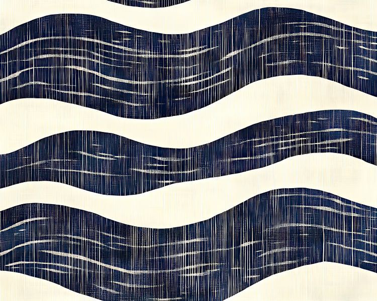 Équilibre de l'encre - symétrie dans le bleu et le lin par Thea