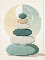 Ausgeglichene Harmonie - Minimalistische Zen-Steine Wandkunst