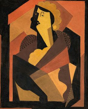 Albert Gleizes - De vrouw met de zwarte handschoen (ca. 1920) van Peter Balan