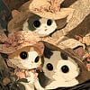 Des chats au style vintage avec des chapeaux sur Pixelbull Design