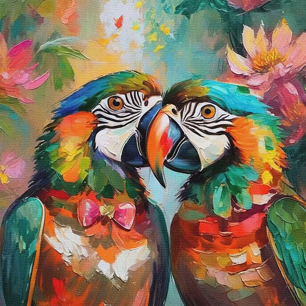 Valentine's feathers - Romance among Tropical Flowers by Moonheart Artworks
