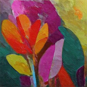 Modern Abstract. Blume mit gewagter Farbkombination