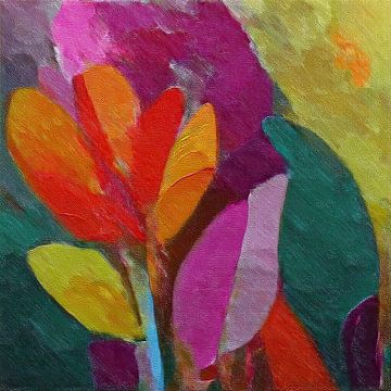 Modern Abstract. Flower with bold colour combination by STUDIO ARTSY