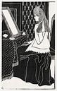 Vrouw aan kaptafel, Samuel Jessurun de Mesquita (c.1899) van Atelier Liesjes thumbnail