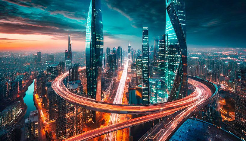 Evenings in the city in the future by Mustafa Kurnaz