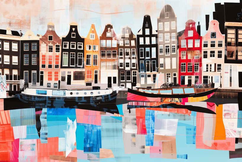 On Amsterdam's canals, collage of Amsterdam by Studio Allee