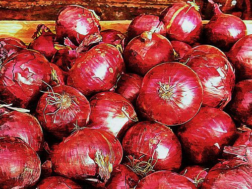 Een rel van rode uien