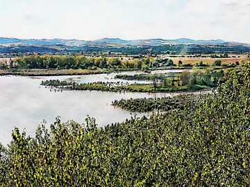 Een blik op het Lago Montepulciano Toscane van Dorothy Berry-Lound