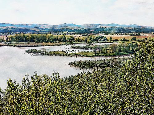 Een blik op het Lago Montepulciano Toscane