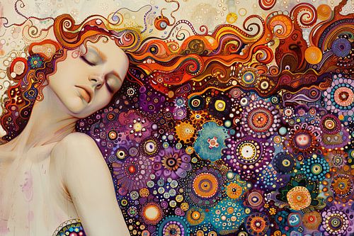 Digitaal abstract  kunstwerk vrouw