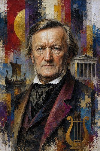 Componist Richard Wagner schilderij.