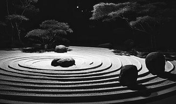 jardin zen de nuit sur Virgil Quinn - Decorative Arts