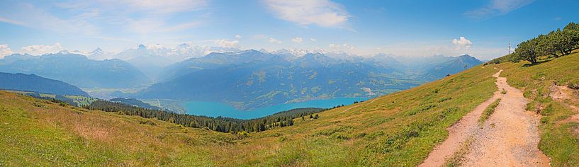 hiking trail at Niederhorn mountain ridge, switzerland by SusaZoom