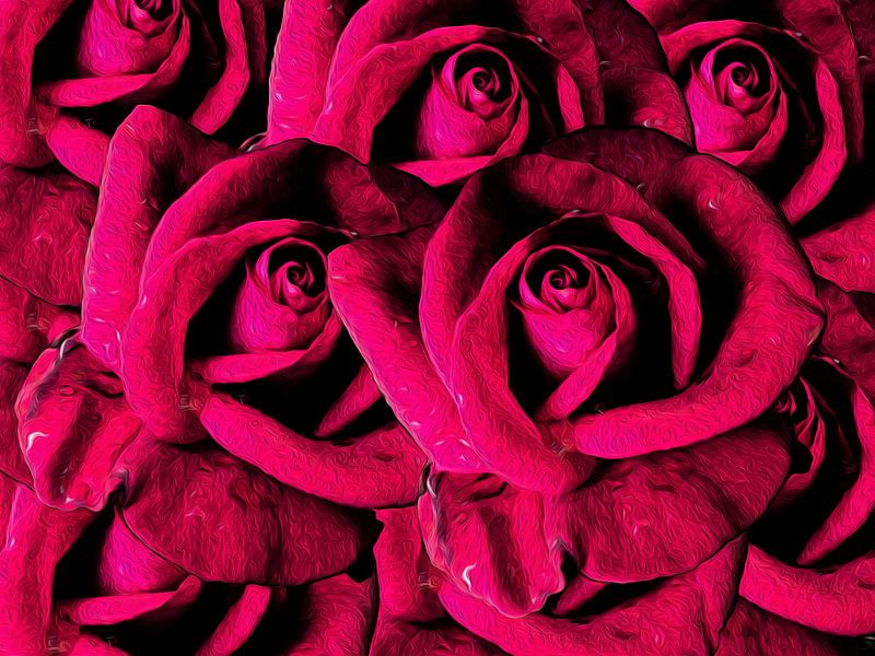 Rode rozen die het hele beeld vullen van Susan Hol