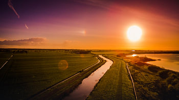 Nederlands landschap vanuit de lucht