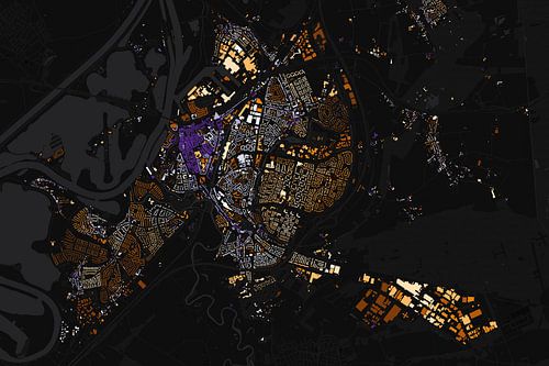 Kaart van Roermond abstract