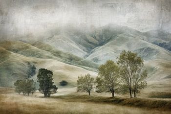 Hügel und Bäume - Green Quiet Kunstwerk