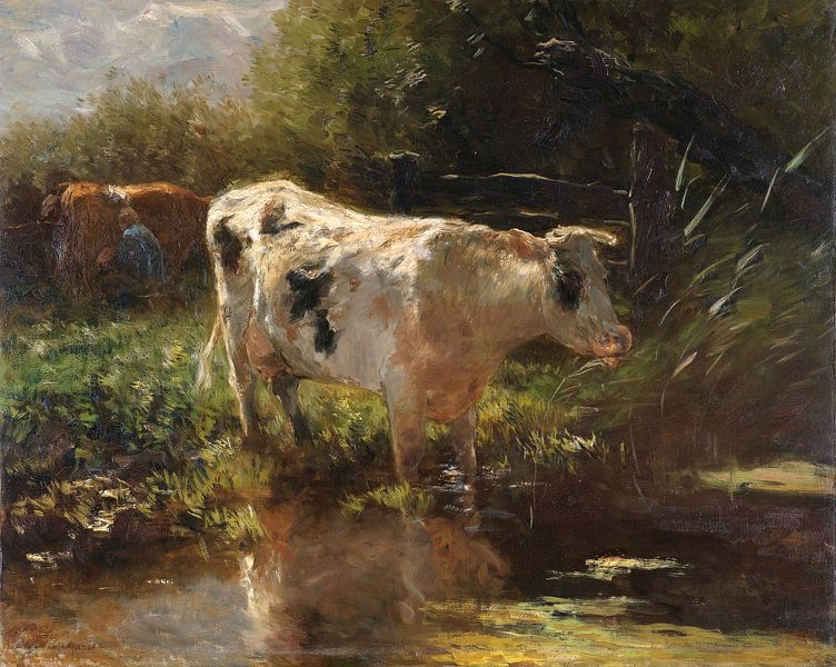 Vache du côté du fossé, Willem Maris par Des maîtres magistraux