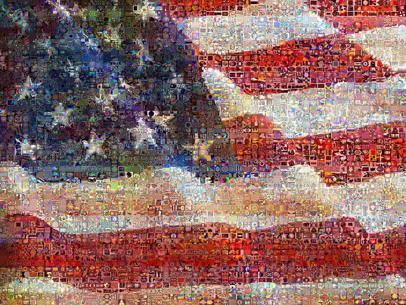 Amerikanisches Flaggenmosaik von Atelier Liesjes