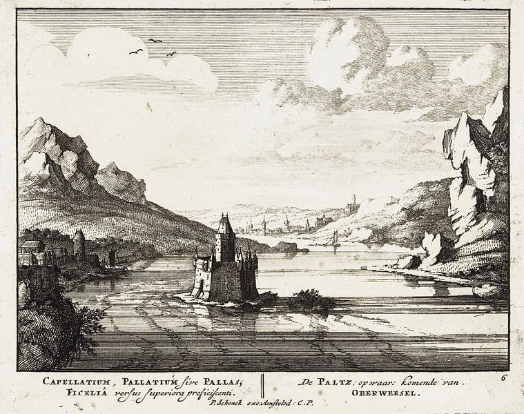 Jan van Call (I), Tolkasteel Paltz in de Rijn vanuit het Noorden gezien, 1694 - 1697 van Atelier Liesjes