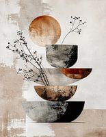 Moderne schaal een minimalistisch abstract kunstwerk in aardetinten